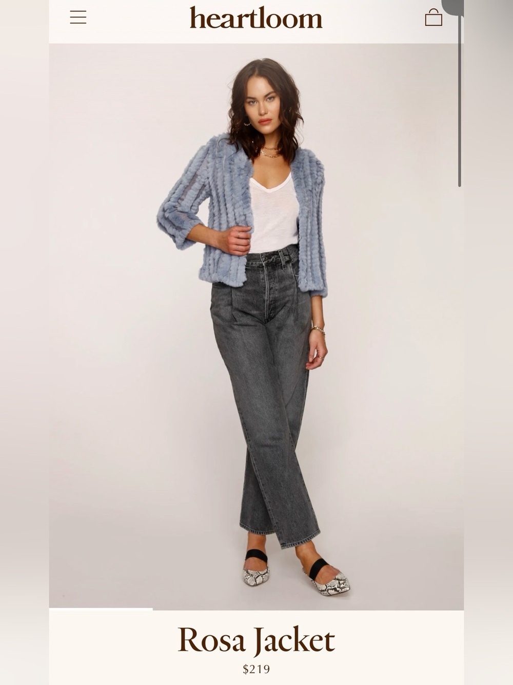 Heartloom Rosa Jacket in Light Blue